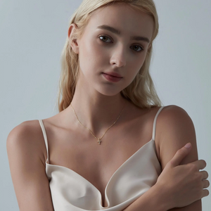 Tiny Small Cross Charm Pendant Necklace