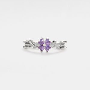 Purple Four Leaf Clover Stacking Ring