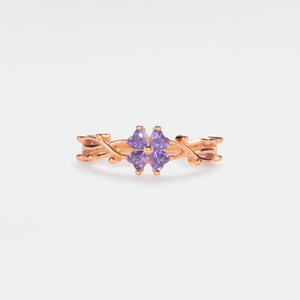 Purple Four Leaf Clover Stacking Ring