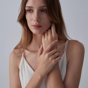 Purple Four Leaf Clover Stacking Ring