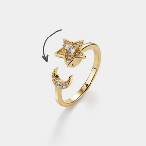 Moon Star Anxiety Fidget Spinner Ring