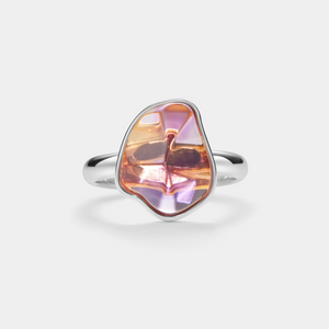 Natural Amethyst Crystal Statement Ring