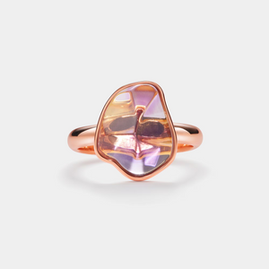 Natural Amethyst Crystal Statement Ring