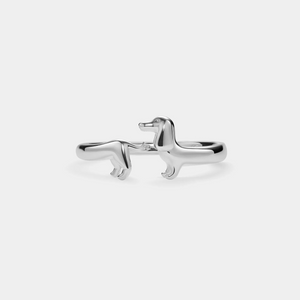 Cute Dachshund Dog Stacking Open Ring
