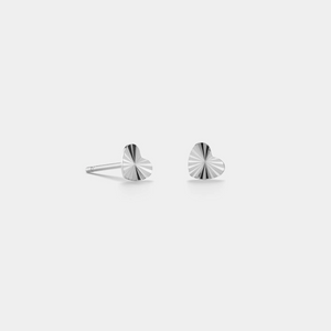 Tiny Small Radiant Heart Cartilage Stud Earrings