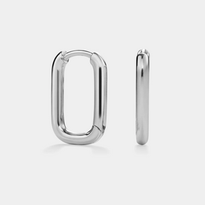 Bold Rectangular Hoop Statement Earrings