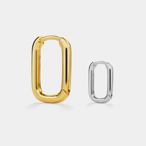 Bold Rectangular Hoop Statement Earrings