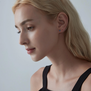 Piccoli Orecchini a Bottone con Occhio Turco Maligno