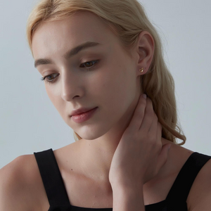 Tiny Small Gold Heart Ribbon Stud Earrings