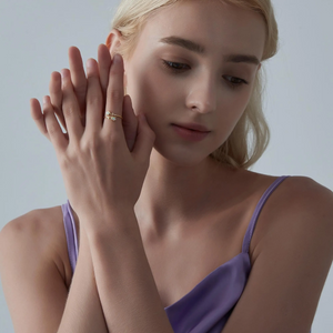 Opal Tulip Flower Stacking Bypass Ring