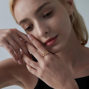 Olive Leaf Branch Bypass Stacking Ring