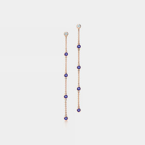 Turkish Evil Eye Nazar Long Drop Earrings