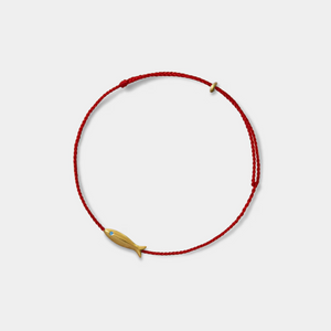 Gold Fish Braid Black Rope Cord Anklet