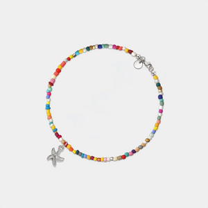 Starfish Boho Rainbow Bead Beach Anklet