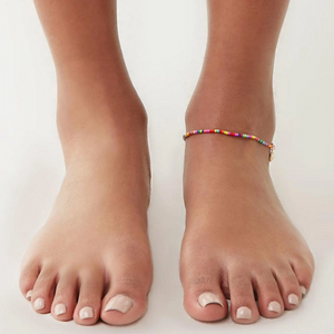 Starfish Boho Rainbow Bead Beach Anklet