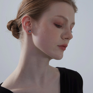 Tiny Small Mother of Pearl Cat Stud Earrings