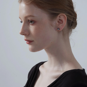 Tiny Small Mother of Pearl Cat Stud Earrings