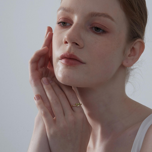 Green Peridot Butterfly Stacking Band Ring