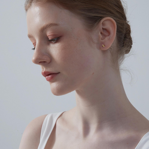 Tiny Small Radiant Heart Cartilage Stud Earrings