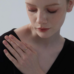 Blue Moon Star Stacking Wedding Band Ring