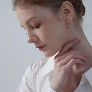 Bold Rectangular Hoop Statement Earrings