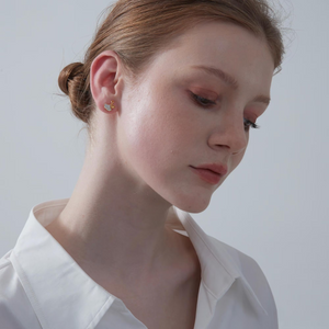 Mother Of Pearl Ginkgo Leaf Stud Earrings