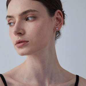 Round Moissanite Ball End Stud Earrings