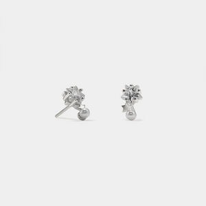 Tiny Small Pearl Star Wedding Stud Earrings