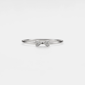 Bow Tie Bowknot Stacking Thin Ring
