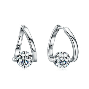 Moissanite Asymmetric Twisted Hoop Earrings
