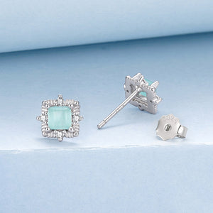 Mint Cushion CZ Royal Vintage Stud Earrings