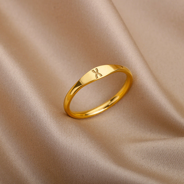 Gold Initial Letter Ring