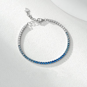 Gradient Blue CZ Adjustable Tennis Bracelet