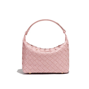 Convertible Woven Leather Hobo Handbag