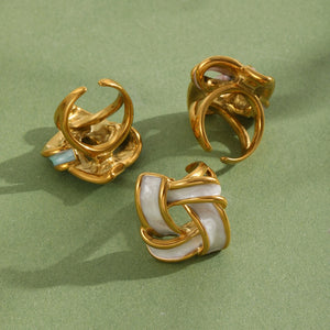 Chic Woven Knot Enamel Stacking Open Ring