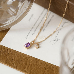 Elegant Amethyst Starburst Pendant Necklace