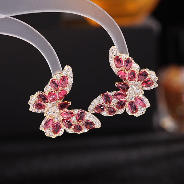 Colored Butterfly Stud Earrings