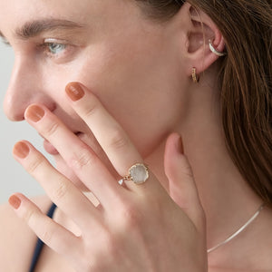 Dainty Solitaire White Crystal Prong Band Ring