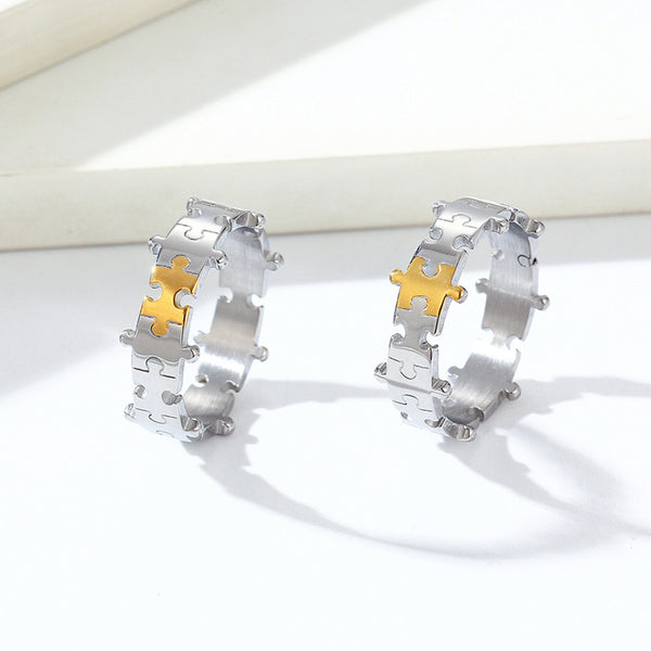 Puzzle Couple Matching Ring