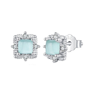 Mint Cushion CZ Royal Vintage Stud Earrings