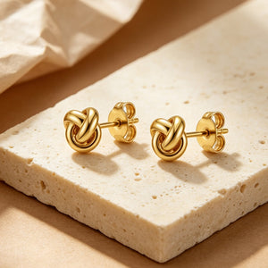 Chunky Interlocking Love Knot Stud Earrings