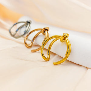 Minimalist Dual Band Tied Knot Stackable Ring