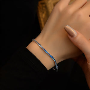 Gradient Blue CZ Adjustable Tennis Bracelet