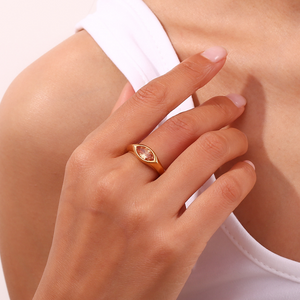 Gold Marquise Zircon Stacking Band Ring