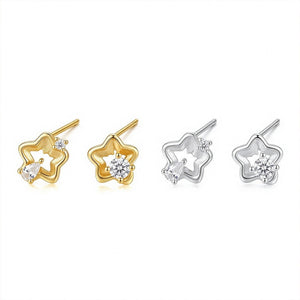 Mismatched Openwork Star CZ Stud Earrings