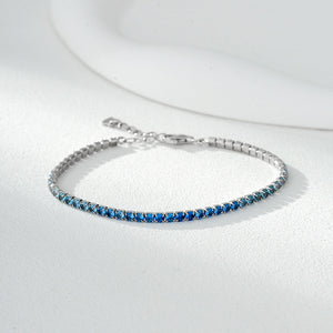 Gradient Blue CZ Adjustable Tennis Bracelet