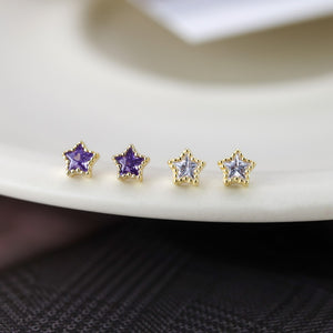 Celestial CZ Star Beaded  Frame Stud Earrings