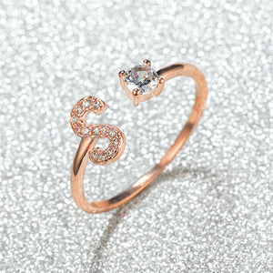 Initial Letter Adjustable Stacking Ring