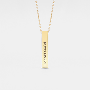 Custom Name Bar Pendant Necklace