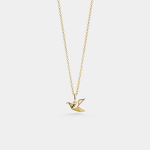 Japanese Origami Paper Crane Bird Necklace